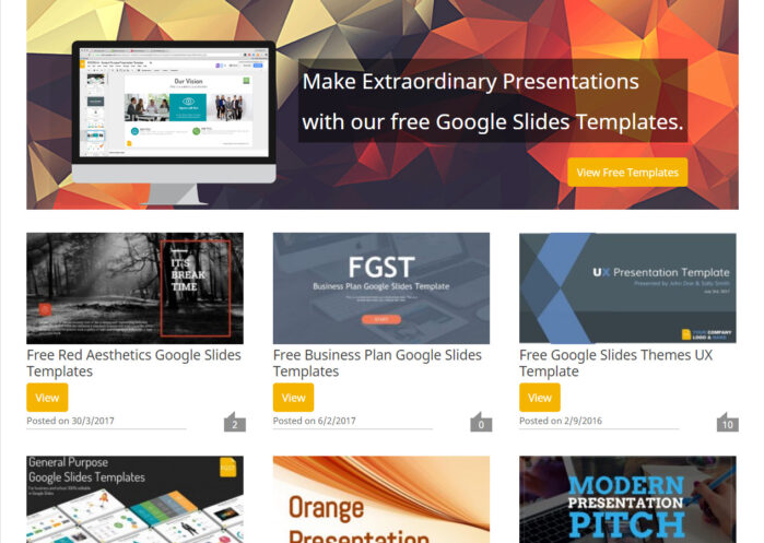 Các mẫu của Google Slides Templates rất phong cách và miễn phí bản quyền,
