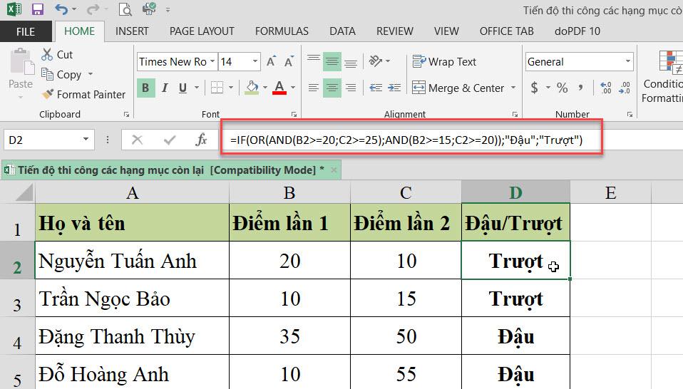 Cách sử dụng hàm IF nhiều điều kiện trong Excel đơn giản nhất 10