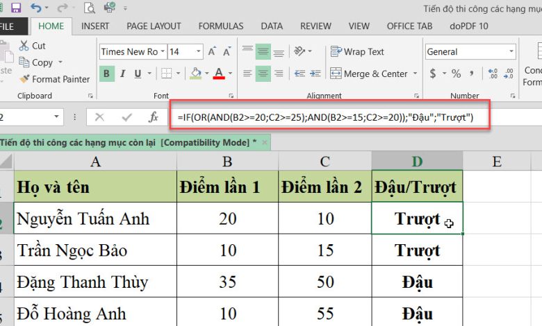 Cách sử dụng hàm IF nhiều điều kiện trong Excel đơn giản nhất 10