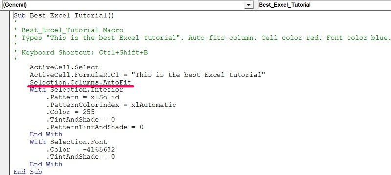Example of AutoFit as a method in Visual Basic for Applications