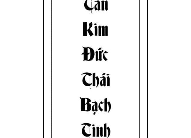 Bài vị sao Thái Bạch kiểu chữ quốc ngữ