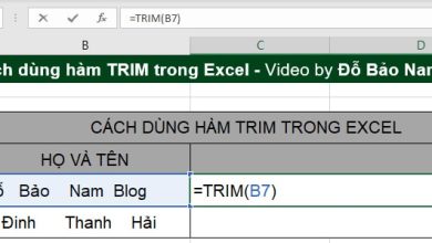 Cách dùng hàm Trim trong Excel khi đứng độc lập