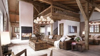 Classy Rustic home interior with exposed beams