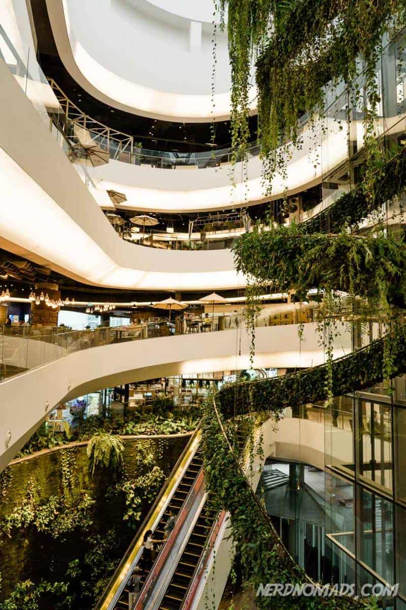 The Emquartier shopping mall in Bangkok has a hip and cool vibe