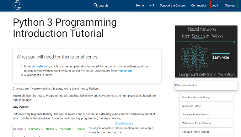 Học Python miễn phí trên Python Programming