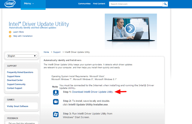 Tiến hành tải phần mềm Intel Driver Update Utility. Sau đó, chọn Next. 
