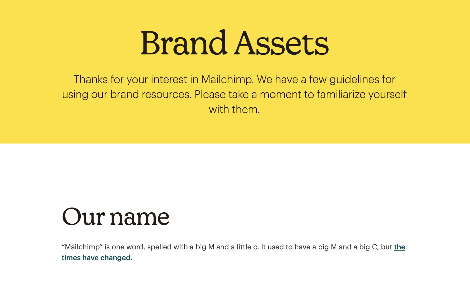 Mailchimp Name Usage Brand Guidelines Example