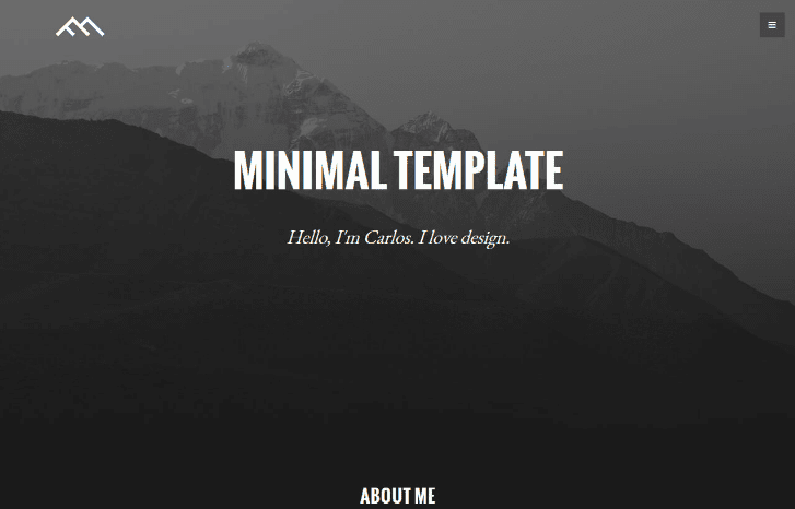Minimal Dark - small and simple HTML template