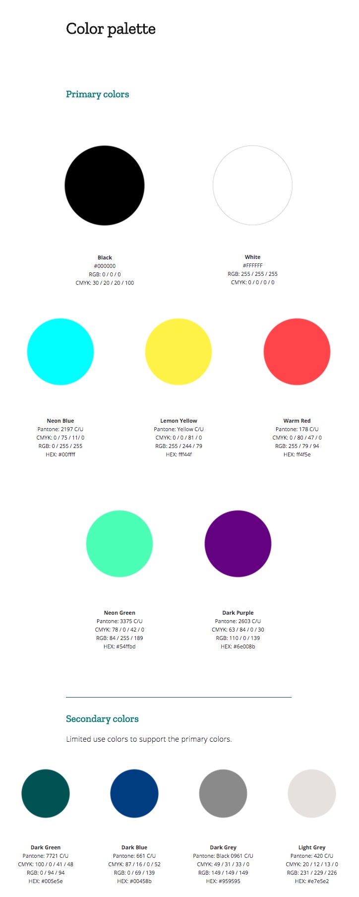 Mozilla Large Color Palette Brand Guidelines Example
