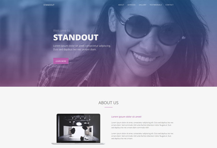 Standout : free multipurpose single page template