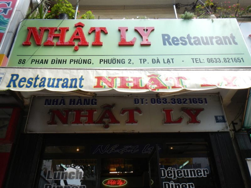 Nhat Ly Restaurant in Da Lat, Vietnam - Dalat Travel Guide