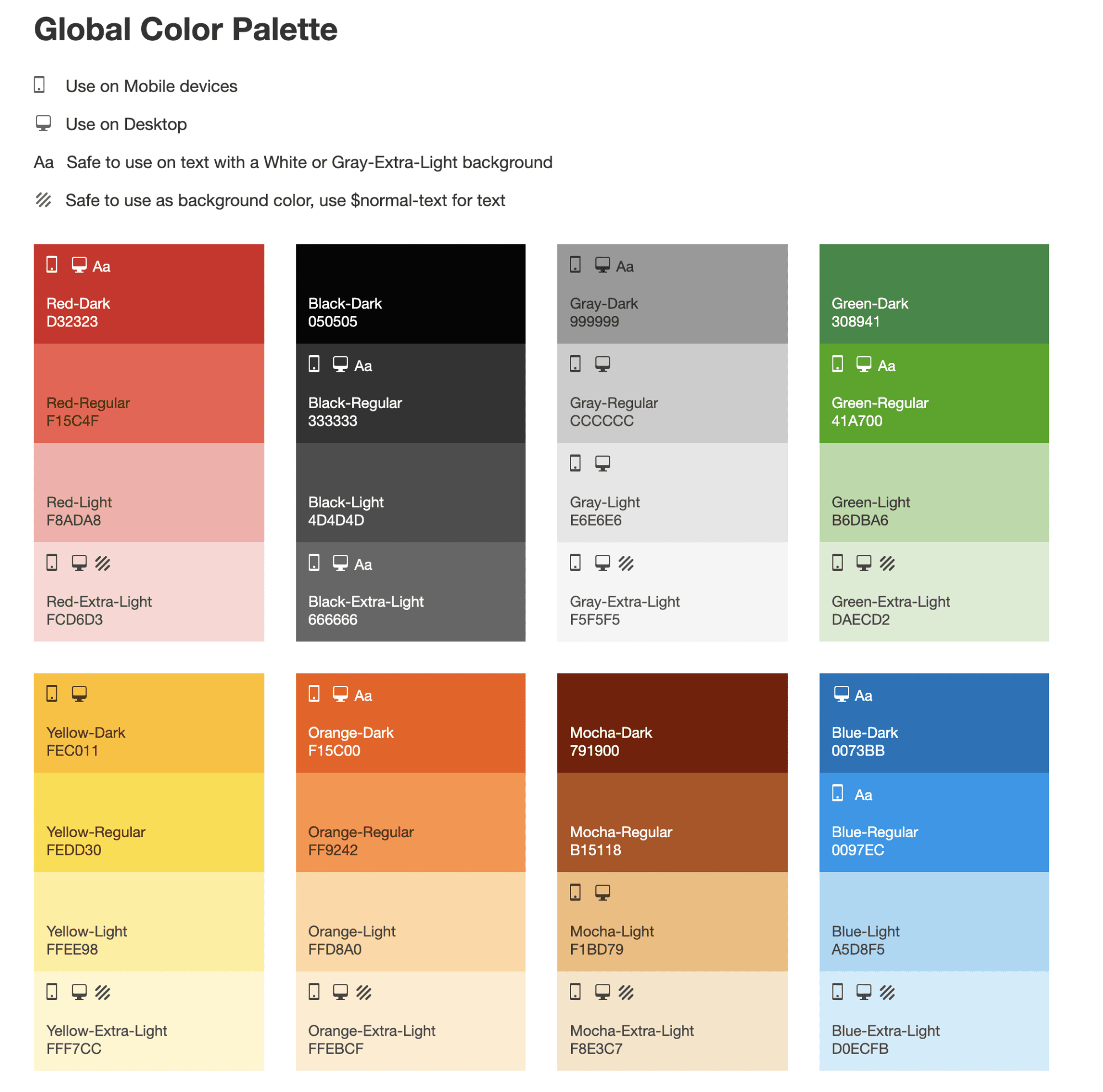 Yelp Extended Color Brand Guidelines Example