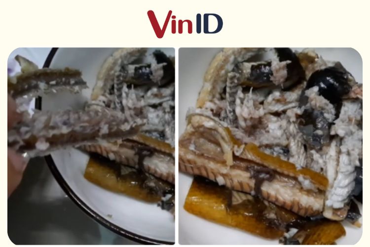 Thịt lươn được tách bỏ xương trước khi xào với rau cải thìa