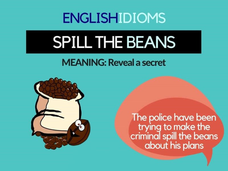 nghia cua Idioms Spill the beans
