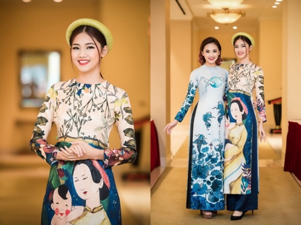 Á hậu Ngô Thanh Tú trong thiết kế áo dài của Thủy Nguyễn.