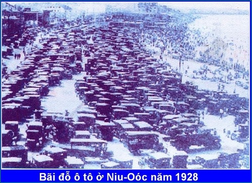 Bãi đỗ xe ô tô ở Niu Oóc năm 1928