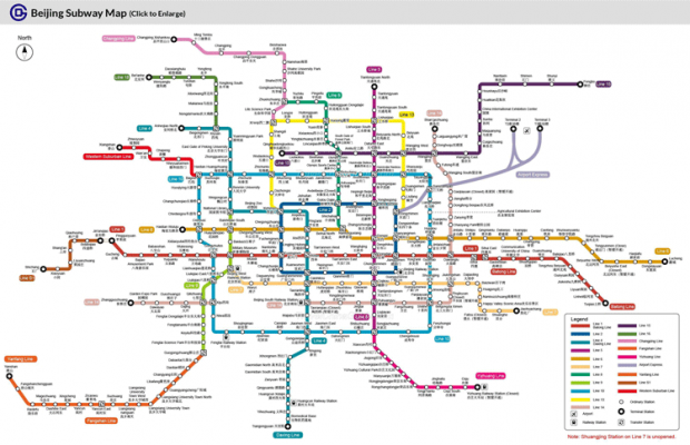 Bản đồ tàu điện ngầm Bắc Kinh
