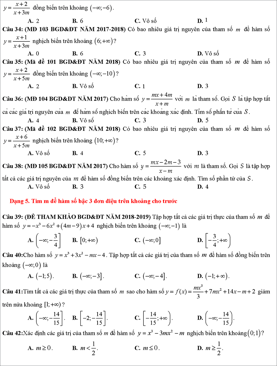 Tài liệu: Các dạng toán về tính đồng biến nghịch biến của hàm số 6