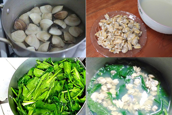 cách nấu canh ngao rau cải