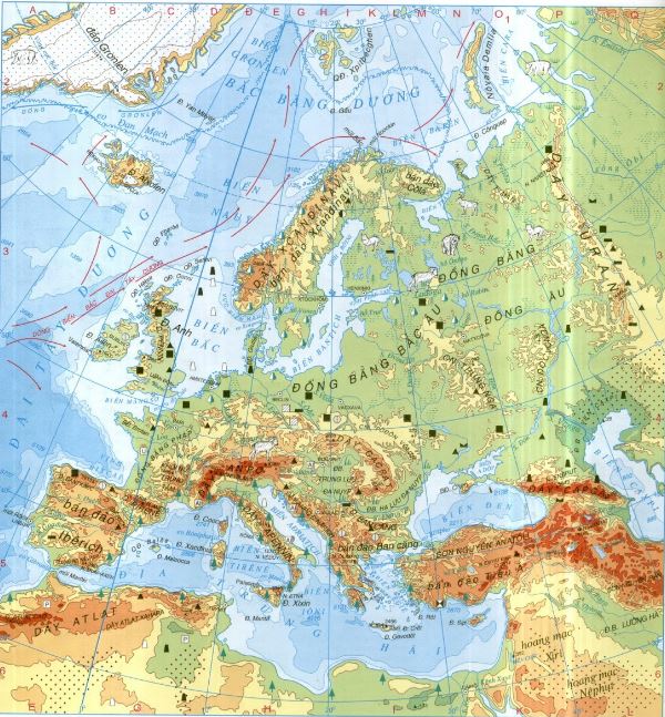 Bản đồ thế giới- bản đồ châu Âu chi tiết