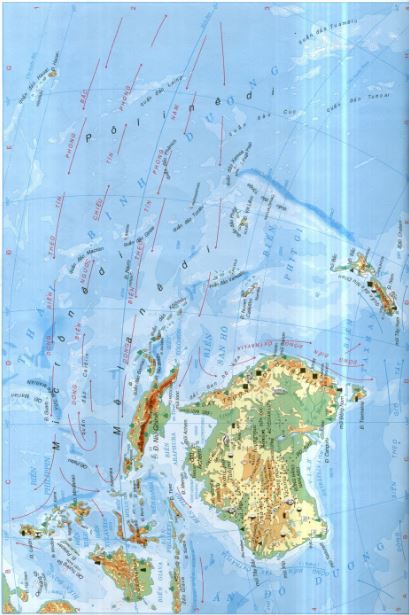 Bản đồ châu Đại Dương qua bản đồ thế giới