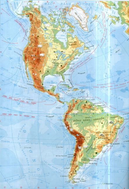 Bản đồ châu Mỹ qua bản đồ thế giới