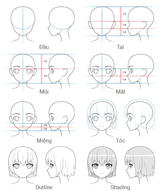 Tổng hợp 25 hình vẽ anime nữ đơn giản bằng bút chì