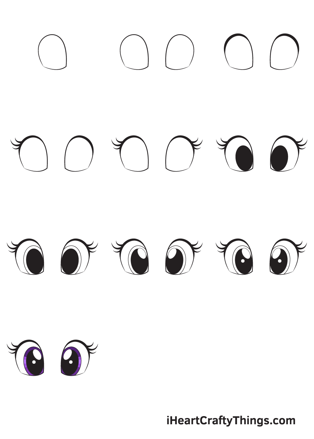 Drawing Cute Eyes in 10 Easy Steps 1 - Hướng dẫn cách vẽ hình cute - tik tok đáng yêu với hơn 1000 mẫu cực ấn tượng