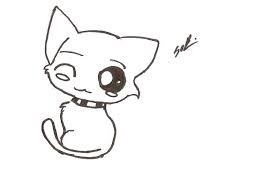 Hình vẽ mèo chibi đơn giản đáng yêu