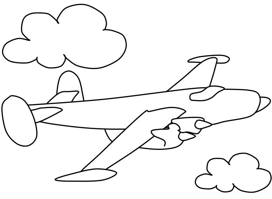 Mẫu tranh tô màu chiếc máy bay dành cho bé