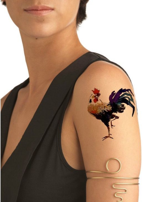 Hình xăm nghệ thuật tatoo mini con gà đẹp nhất