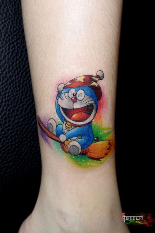 Hình xăm nghệ thuật tatoo mini doremon đẹp nhất