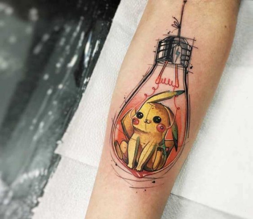 Hình xăm nghệ thuật tatoo mini pikachu đẹp nhất