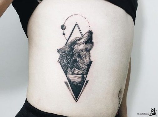 Hình xăm nghệ thuật tatoo mini con sói đẹp nhất