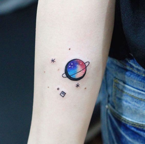 Hình xăm nghệ thuật tatoo mini trái đất đẹp nhất
