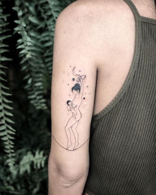 Hình xăm nghệ thuật tatoo mini về mẹ đẹp nhất