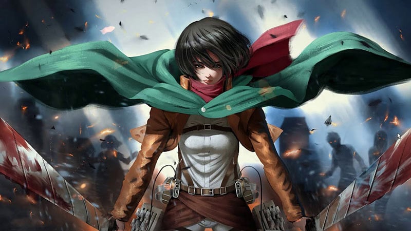 Nhân vật anime nữ ngầu Mikasa Ackerman