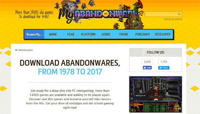My Abandonware - Một trong số ít những trang web tai game offline miễn phí