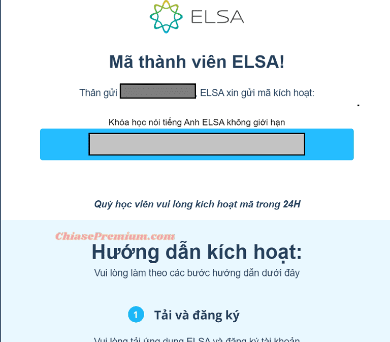 Cách mua tài khoản ELSA