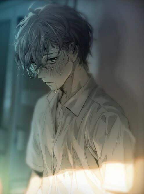 Ảnh Anime Boy Buồn khóc đong đầy nước mắt
