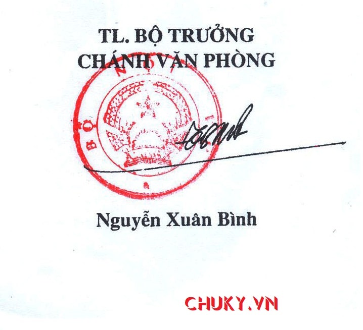 Chữ ký Chánh Văn Phòng Nguyễn Xuân Bình