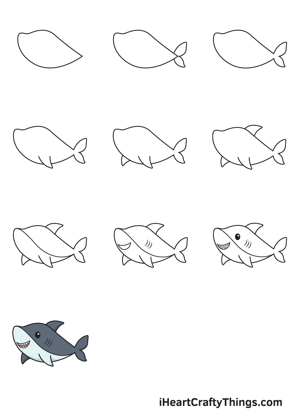 vẽ cá mập trong 9 bước đơn giản