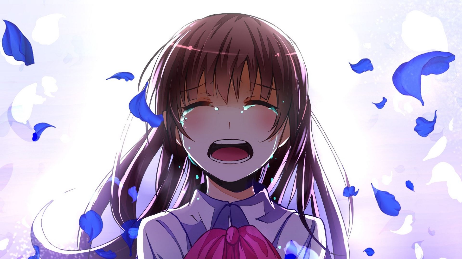 Hình Anime cô gái khóc òa