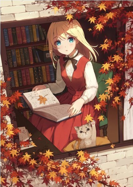 Hình Anime mùa thu cô gái cute dễ thươngHình Anime mùa thu cô gái cute dễ thương