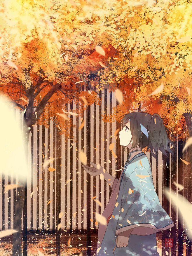 Hình Anime mùa thu đẹp độc dễ thương