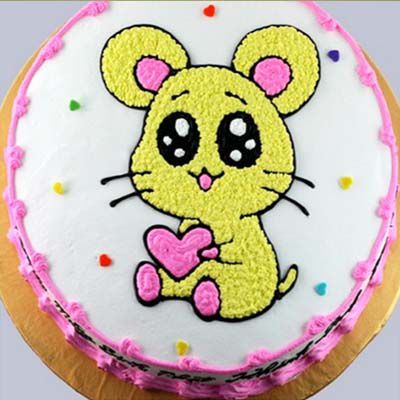 Mẫu bánh sinh nhật hình con chuột ngộ nghĩnh