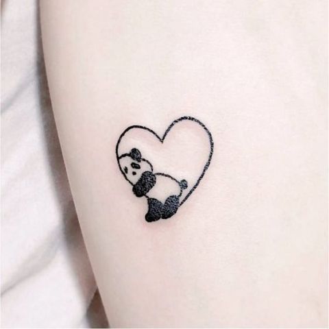 Tattoo gấu trúc siêu đáng yêu mini