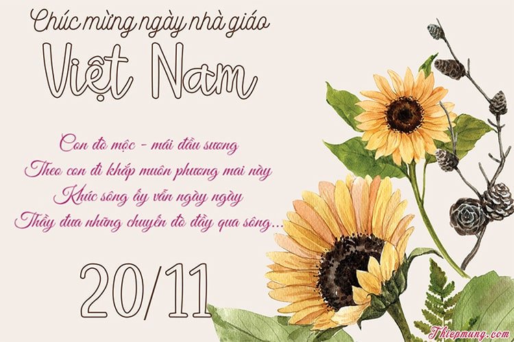 Thiệp hoa chúc mừng ngày nhà giáo Việt NAM