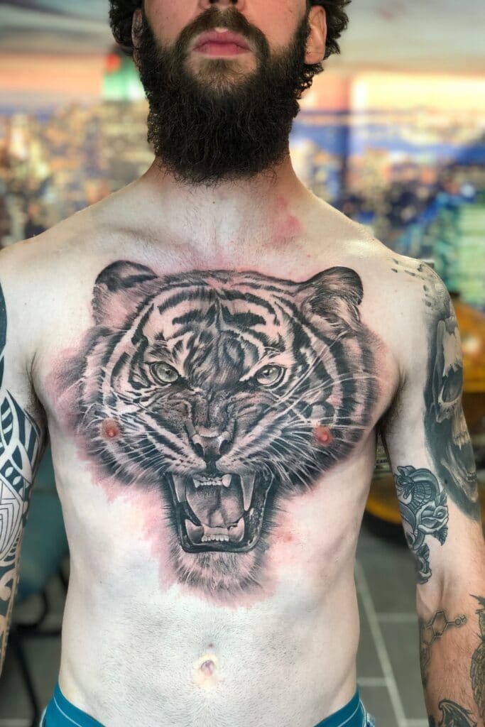 Tổng hợp hình tattoo hổ trên ngực nam đẹp nhất