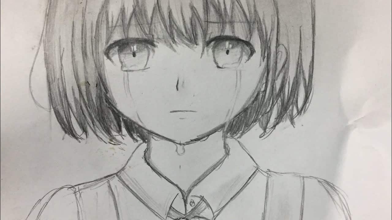 Vẽ Anime Buồn khóc cực tâm trạng